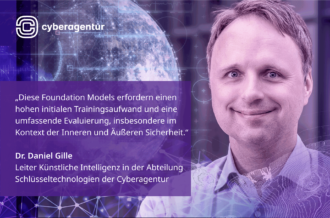 Dr. Daniel Gille, Leiter Künstliche Intelligenz in der Abteilung Schlüsseltechnologie der Cyberagentur. Foto: Andreas Stedtler/Cyberagentur