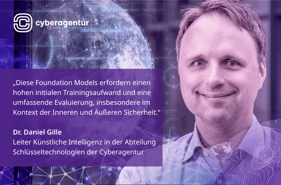 Dr. Daniel Gille, Leiter Künstliche Intelligenz in der Abteilung Schlüsseltechnologie der Cyberagentur. Foto: Andreas Stedtler/Cyberagentur