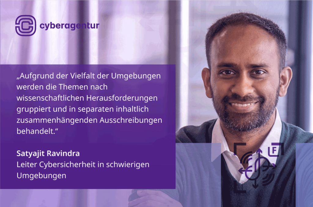 Satyajit Ravindra, Leiter Cybersicherheit in schwierigen Umgebungen in der Abteilung Sichere Systeme der Cyberagentur. Foto: Andreas Stedtler/Cyberagentur